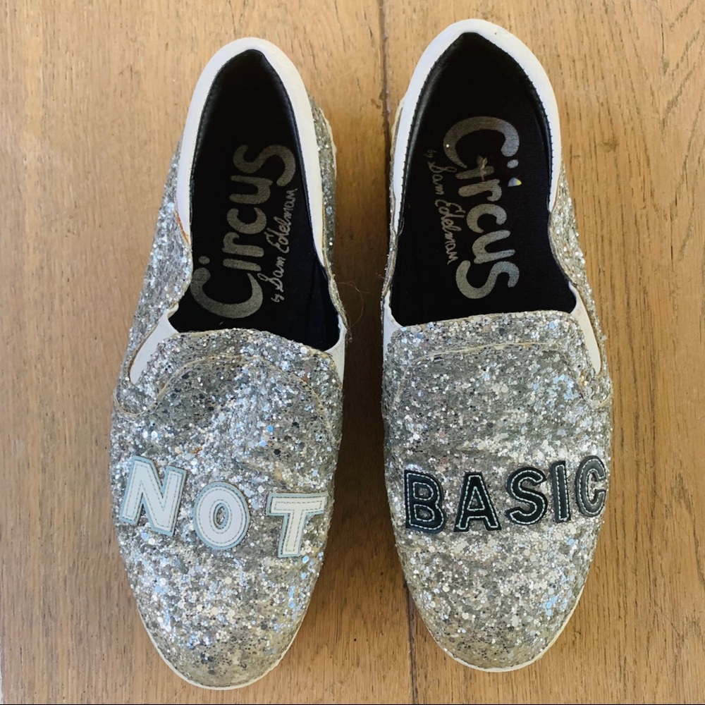 Sam Edelman Silver Sparkle Not Basic Flat Sneaker - image 1